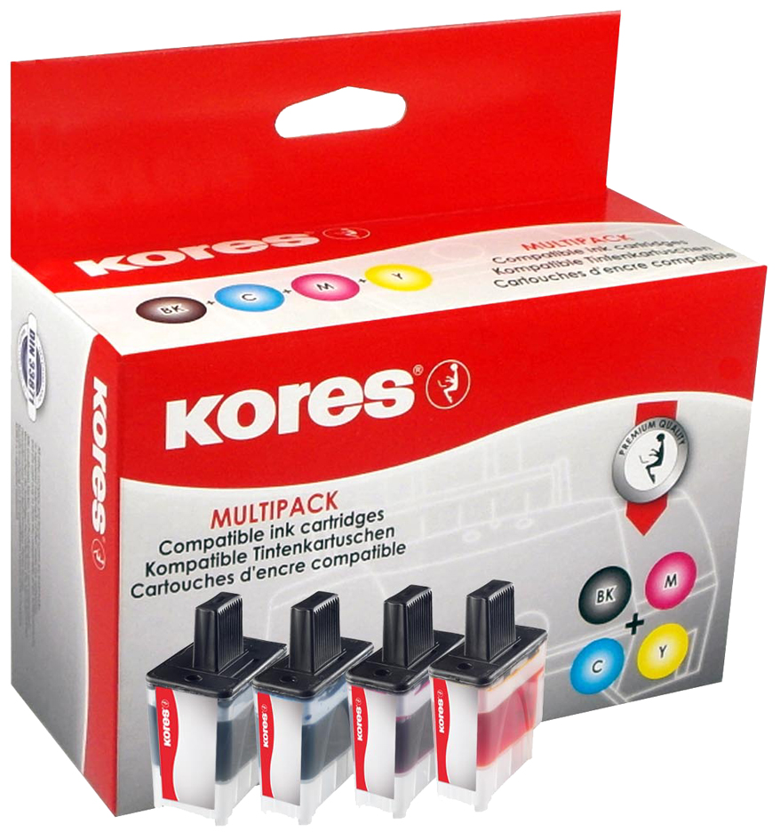 Bild von Kores Multi-Pack Tinte X254KIT XL ersetzt brother LC-3213 Inhalt: 1x schwarz (11 ml), je 1x cyan, magenta, gelb - 1 Stück (X254KITXL)