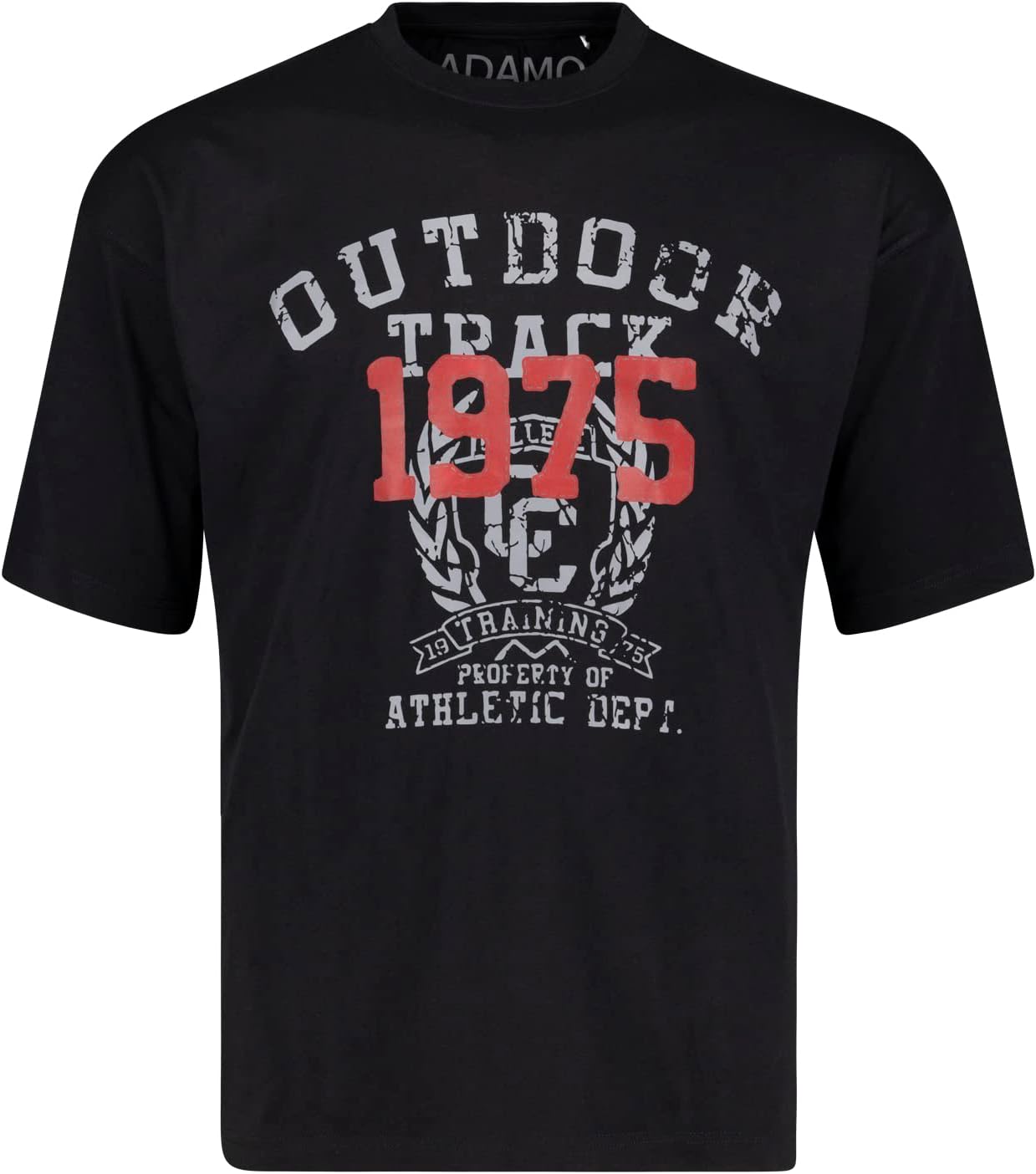 Bild von ADAMO Schwarzes Herren Kurzarmshirt Serie Outdoor Track Bedruckt Comfort FIT Übergröpen bis 12XL, Größe:4XL
