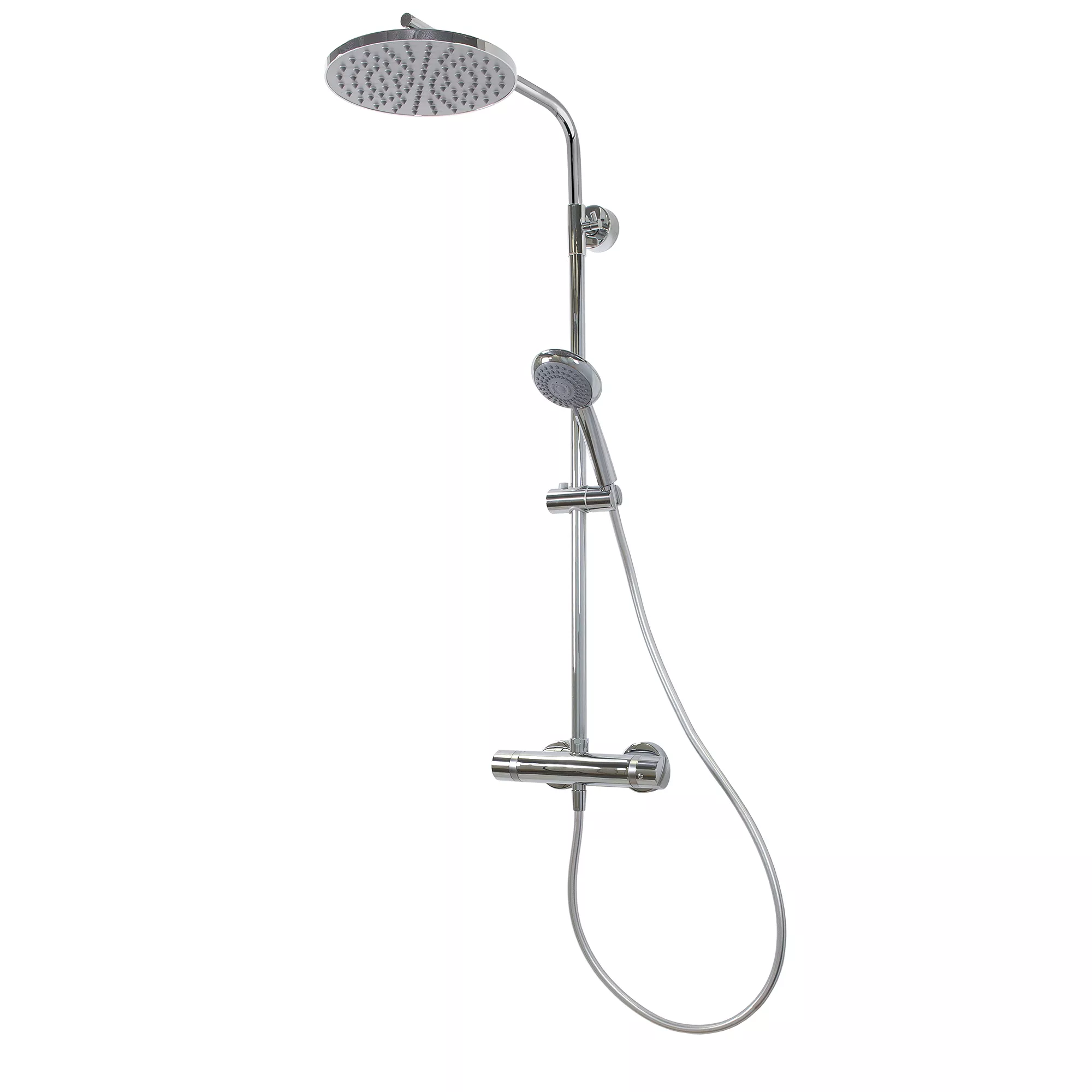 Bild von Breuer Duschsystem 'Aquamaxx 310' chromfarben mit Thermostat, runde Kopfbrause