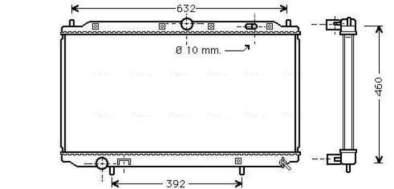 Bild von PRASCO VO2124 Kühler, Motorkühlung Kühler, Wasserkühler, Autokühler Aluminium 400 655 23 Kühlrippen mechanisch gefügt