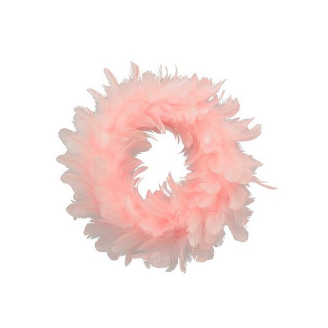 Bild von Exner GmbH Garten- & Wohnaccessoires Osterfigur Kranz FedeR, rosa, Feder/Schaum, 20 cm