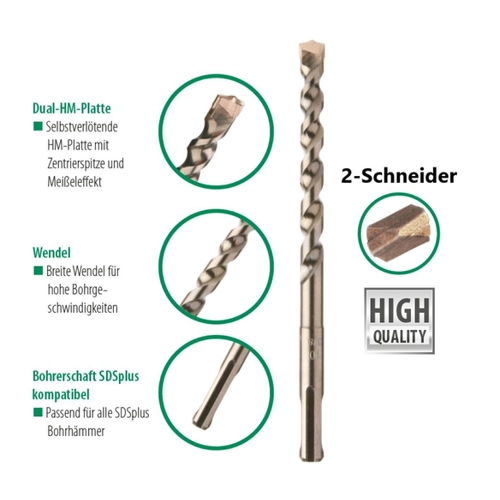 Bild von TWISTDRILL Hammerbohrer 3-Schneider (14,0 x 310 mm) im Test