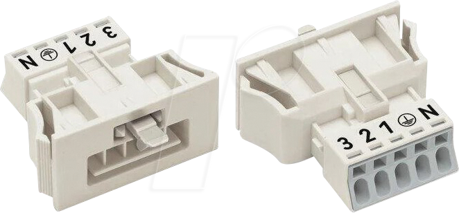 Bild von WAGO 890-735 Netz-Steckverbinder WINSTA MINI Stecker, gerade Gesamtpolzahl: 5 13A Weiß 50St.