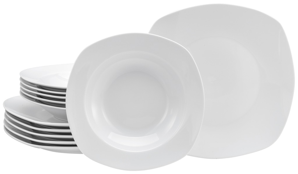 Bild von CreaTable Tafelservice "Geschirr-Set Amelie", (Set, 12 tlg., Teller Set für 6 Personen), Geschirr, Teller Set, weiß, 12 Teile, für 6 Personen