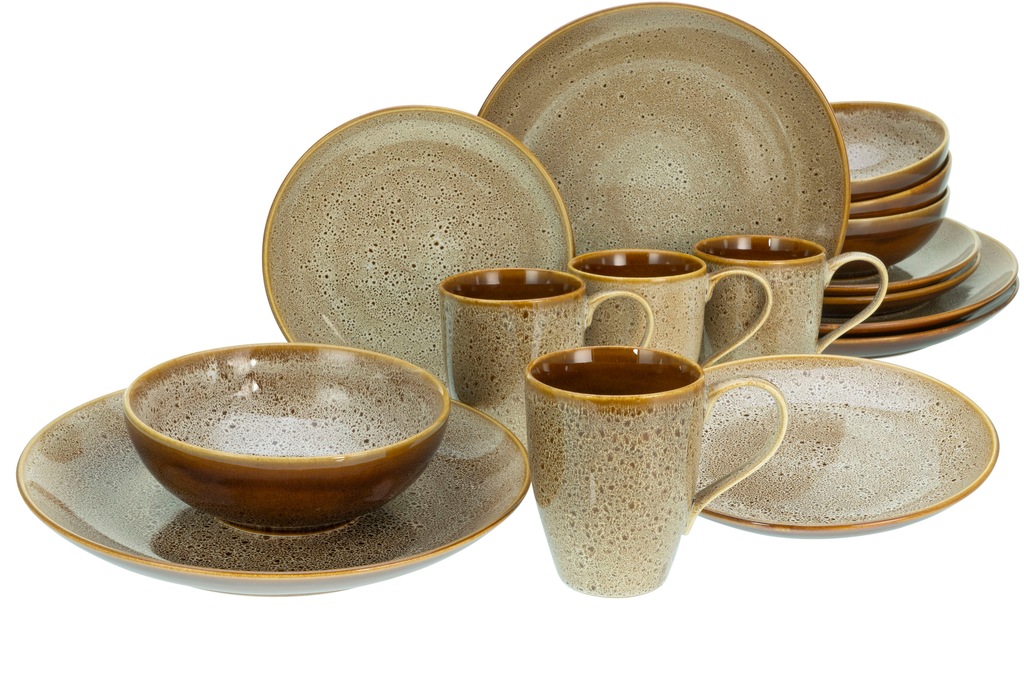 Bild von CreaTable Kombiservice "Reactive Nostalgic", (Set, 16 tlg., Kaffeeservice und Tafelservice im Set, für 4 Personen), Service, Jedes Stück ist ein Unikat, 16 Teile, für 4 Personen