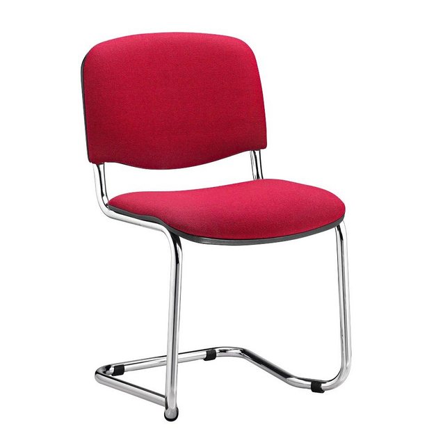 Bild von Nowy Styl Besucherstuhl 2 Konferenzstühle Freischwinger ISO SWING Chrom bordeaux