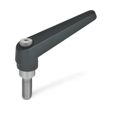 Bild von Ganter Norm® - 101.1-18-M8-50-SW Verstellbare Klemmhebel, Zink-Druckguss, Schraube Edelstahl