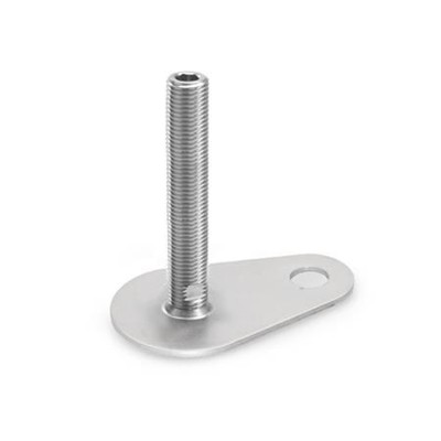 Bild von Ganter Norm® - 43-50-M16-200-D0-U Edelstahl-Stellfüße mit Befestigungslasche, Tropfenform