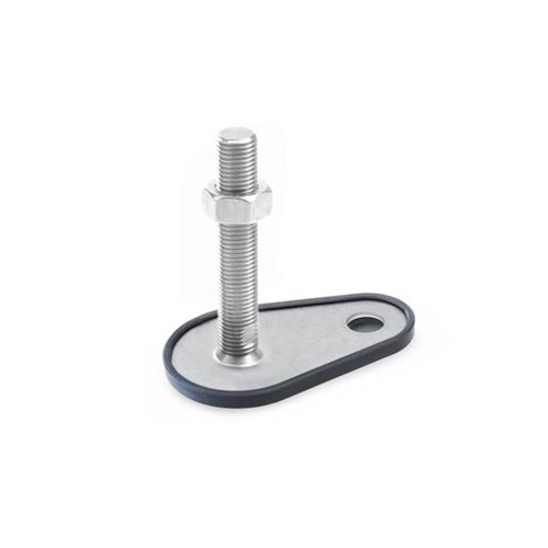 Bild von Ganter Norm® - 43-80-M16-200-D1-TK Edelstahl-Stellfüße mit Befestigungslasche, Tropfenform