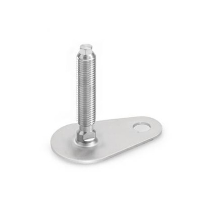 Bild von Ganter Norm® - 43-80-M24-150-D0-V Edelstahl-Stellfüße mit Befestigungslasche, Tropfenform