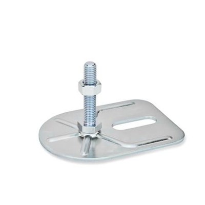 Bild von Ganter Norm® - 42-80-M12-125-E0-SK Stellfüße mit Befestigungslasche, Stahl, verzinkt, Rechteckform