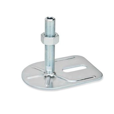 Bild von Ganter Norm® - 42-80-M24-200-E0-UK Stellfüße mit Befestigungslasche, Stahl, verzinkt, Rechteckform