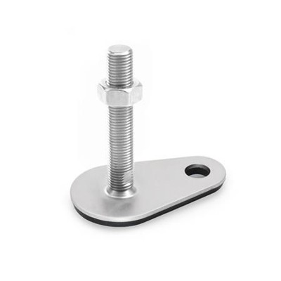 Bild von Ganter Norm® - 45-80-M16-125-D3-TK Edelstahl-Stellfüße, A4, mit Befestigungslasche, Tropfenform