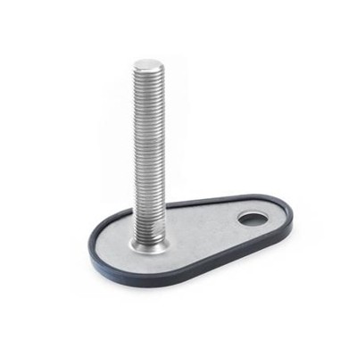 Bild von Ganter Norm® - 45-80-M24-200-D1-T Edelstahl-Stellfüße, A4, mit Befestigungslasche, Tropfenform