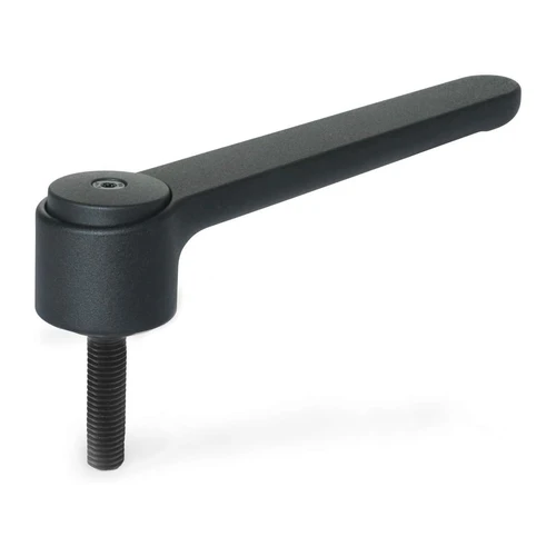 Bild von Ganter Normelemente GN 126-145-M16-63-SW, schwarz FLACHSPANNHEBEL, Gewinde: M16x63mm, Ganter Norm® - 126-145-M16-63-SW Verstellbare Flachspannhebel, Zink-Druckguss, Schraube Stahl