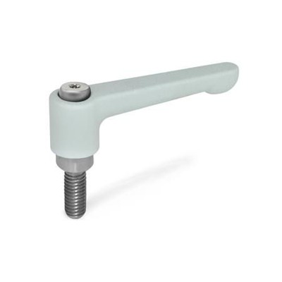Bild von Ganter Norm® - 302.1-63-M8-40-SR Flache verstellbare Klemmhebell, Zink-Druckguss, Schraube Edelstahl