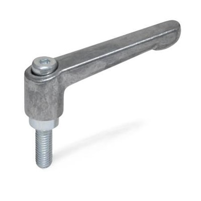 Bild von Ganter Norm® - 300.2-92-M10-40-RH Verstellbare Klemmhebel, Zink-Druckguss, Schraube Stahl verzinkt