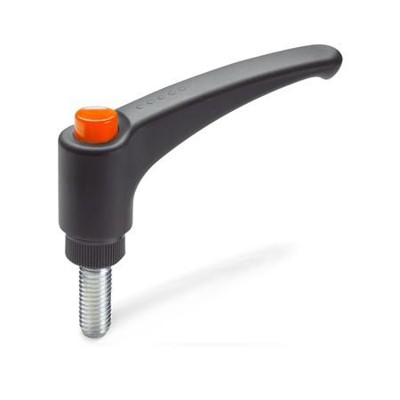Bild von Ganter Norm® - 603-108-M16-70-DOR Verstellbare Klemmhebel, Kunststoff, Schraube Stahl