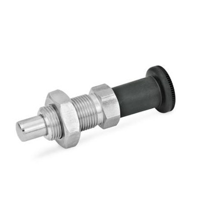 Bild von Ganter Norm® - 817.2-4-6-BK-NI Edelstahl-Rastbolzen / langer Kunststoff-Knopf