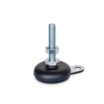 Bild von Ganter Norm® - 32-100-M12-125-A5-SK Stellfüße, Stahlblech, mit Gummiauflage, mit Befestigungslasche