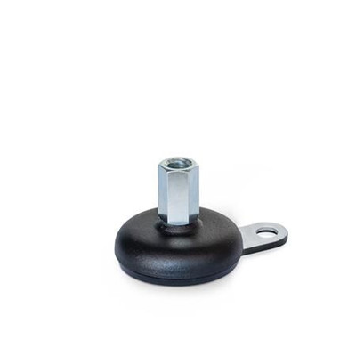 Bild von Ganter Norm® - 32-80-M12-49-A5-X Stellfüße, Stahlblech, mit Gummiauflage, mit Befestigungslasche