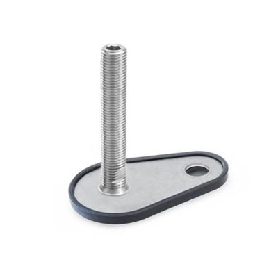 Bild von Ganter Norm® - 43-80-M20-250-D1-U Edelstahl-Stellfüße mit Befestigungslasche, Tropfenform