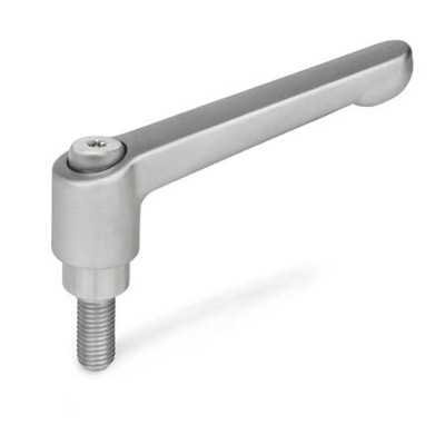 Bild von Ganter Norm® - 300.5-30-M5-40-IS Verstellbare Edelstahl-Klemmhebel, mit Schraube, matt gestrahlt
