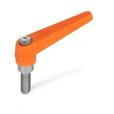 Bild von Ganter Norm® - 101.1-18-M6-40-OS Verstellbare Klemmhebel, Zink-Druckguss, Schraube Edelstahl