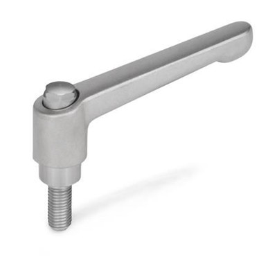 Bild von Ganter Norm® - 300.5-63-M6-20-AS Verstellbare Edelstahl-Klemmhebel, mit Schraube, matt gestrahlt