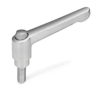 Bild von Ganter Norm® - 300.6-45-M4-12-AS Verstellbare Edelstahl-Klemmhebel, mit Schraube, elektropoliert