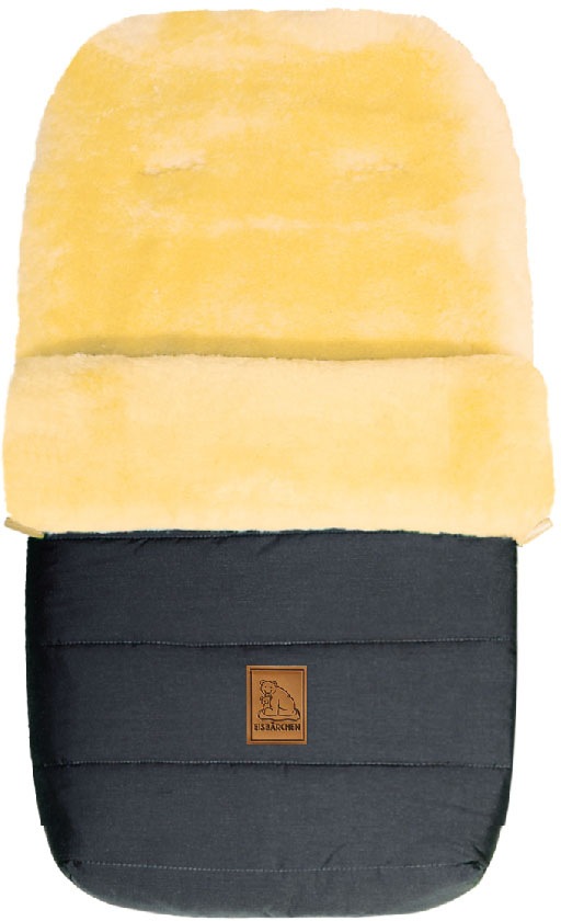 Bild von Heitmann Felle Fußsack "Eisbärchen - Lammfell Winterfußsack - Premium Qualität", mit echtem Lammfell, für Kinderwagen, Buggy, 5 Gurtschlitze, waschbar