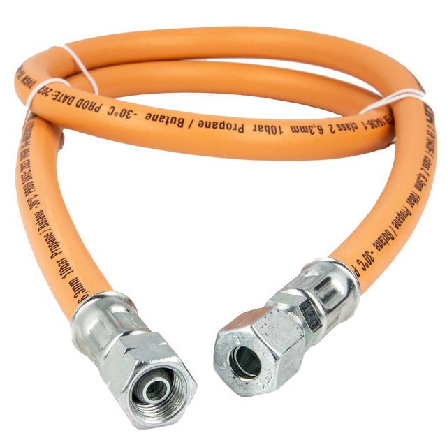 Bild von GOK Schlauch Gummi - Schlauchleitung Gas G1/4 LH-ÜM x RVS Ø 8 mm, max. 10 bar DVGW