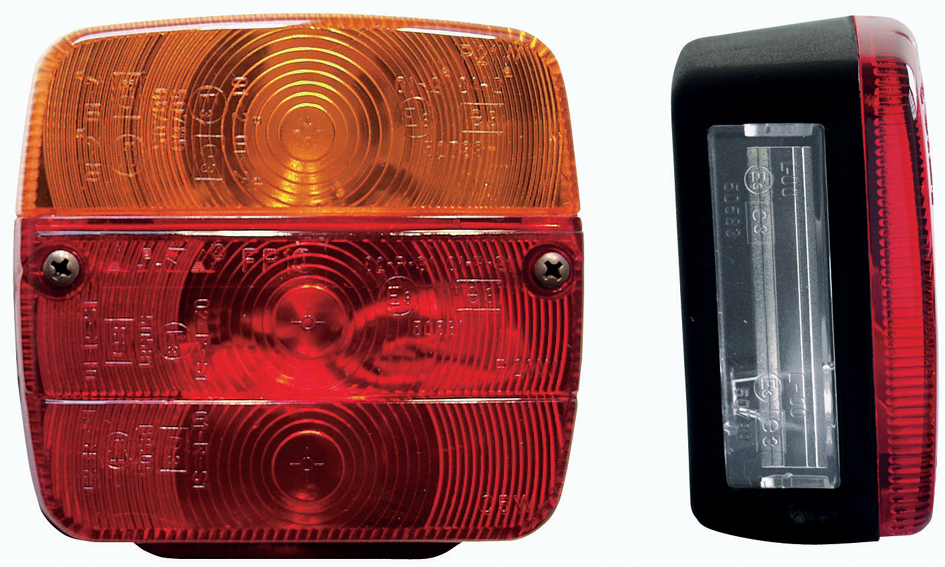 Bild von IWH Anhänger-Rückleuchte, 4-Kammer, ohne Leuchtmittel 12 Volt, Bremslicht, Blinker, Rücklicht, Kennzeichenbeleuch - 1 Stück (616111)