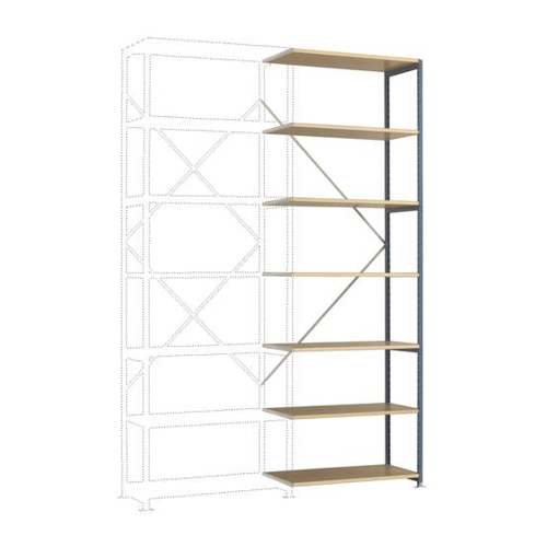 Bild von Manuflex RP1711.3003 Fachbodenregal-Anbaumodul – eine stabile Lösung für Ihr Lager