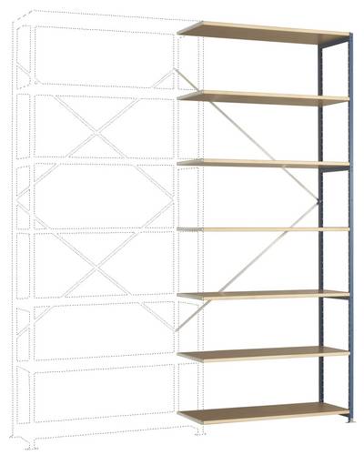 Bild von Manuflex RP1728.5021 Fachbodenregal-Anbaumodul 140kg (B x H x T) 1220 x 3000 x 600mm Stahl pulverbes