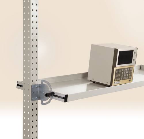 Bild von Manuflex Neigbare Ablagekonsole, für Reihe Universal oder Profi, Nutztiefe 345 mm, für Tischbreite 1250 mm, alusilber