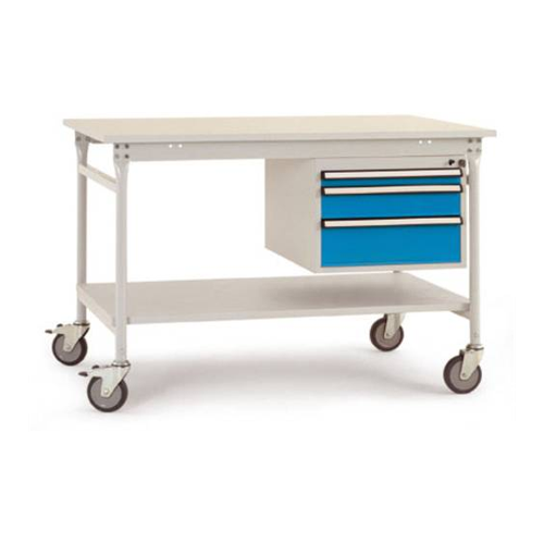 Bild von Manuflex BB5377.2001 Komplett-Beistelltisch BASIS mobil mit Kunststoff-Platte