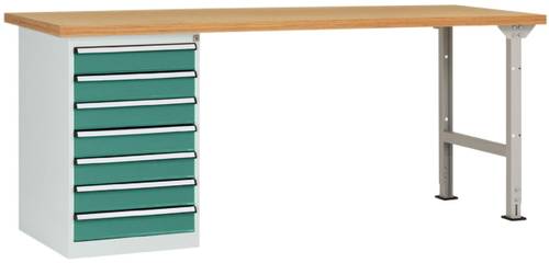 Bild von Manuflex WC5120.0001 Werkbanksystem COMBI Modell 6 mit Multiplexplatte, BxTxH = 2000 x 700 x 840mm
