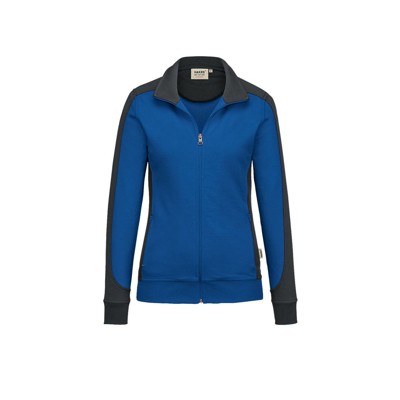 Bild von Damen Sweatjacke Contrast Mikralinar® 277, royalblau/anthrazit, Größe 2XL
