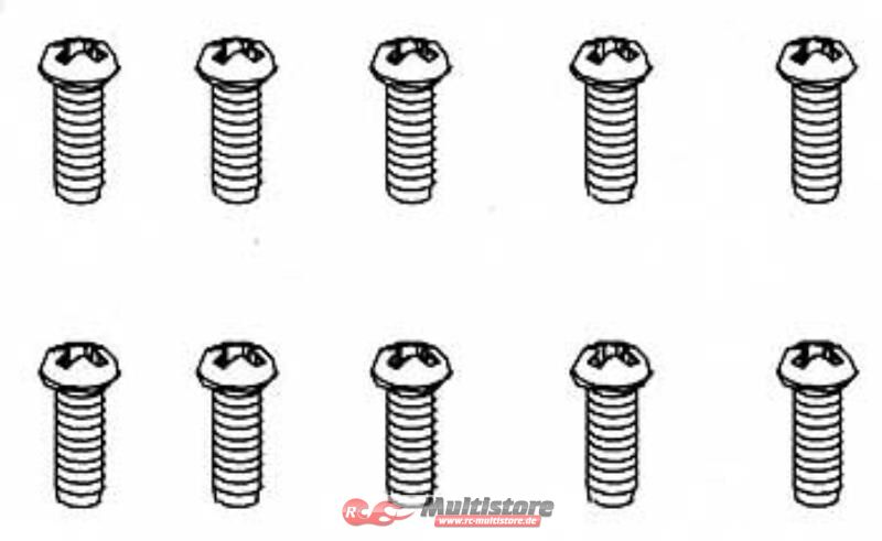 Bild von Robitronic 2x8mm Rundkopfschraube für Plastik (10 Stk) / R30106
