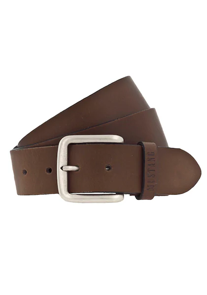 Bild von Mustang Herren Smarter universell kürzbarer Ledergürtel (40 mm) im Vintage-Look braun