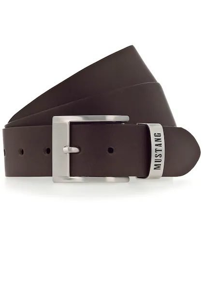 Bild von Mustang Herren Kürzbarer Ledergürtel (40 mm) mit eckiger Dornschließe braun