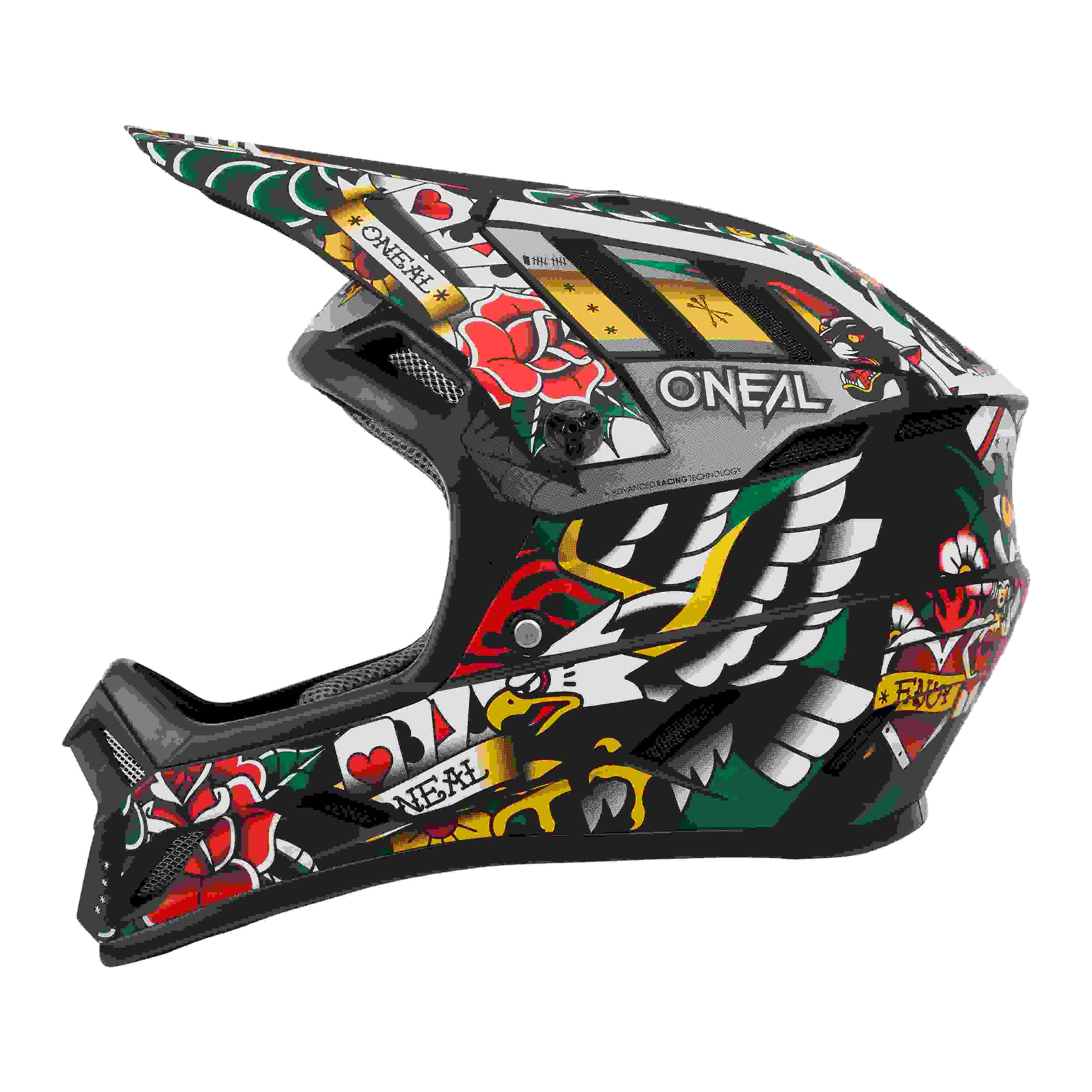 Bild von O' Neal Backflip Inked DH Fahrrad Helm schwarz/gelb/rot 2025 Oneal XXL (63-64cm)