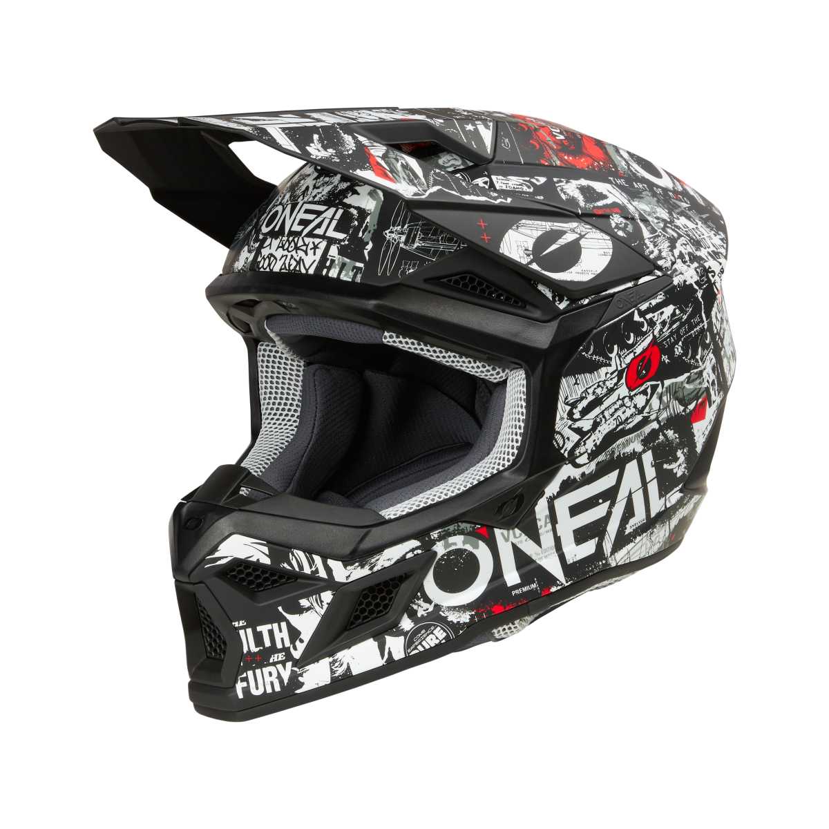Bild von O' Neal 3 Series Attack Motocross Enduro MTB Helm schwarz/weiß 2025 Oneal M (57-58 cm)