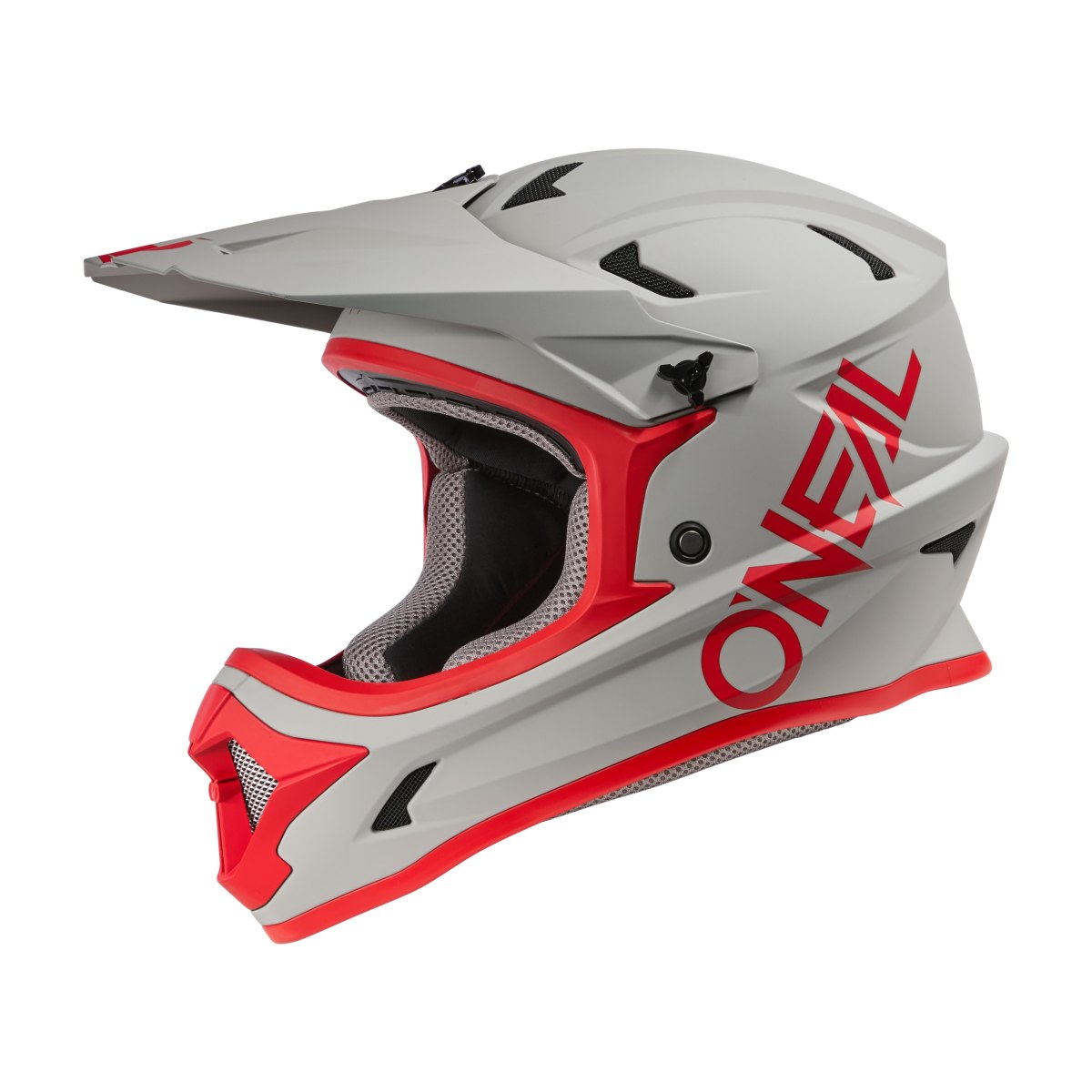 Bild von O' Neal Sonus Solid DH Fahrrad Helm grau/rot 2025 Oneal XS (53-54 cm)