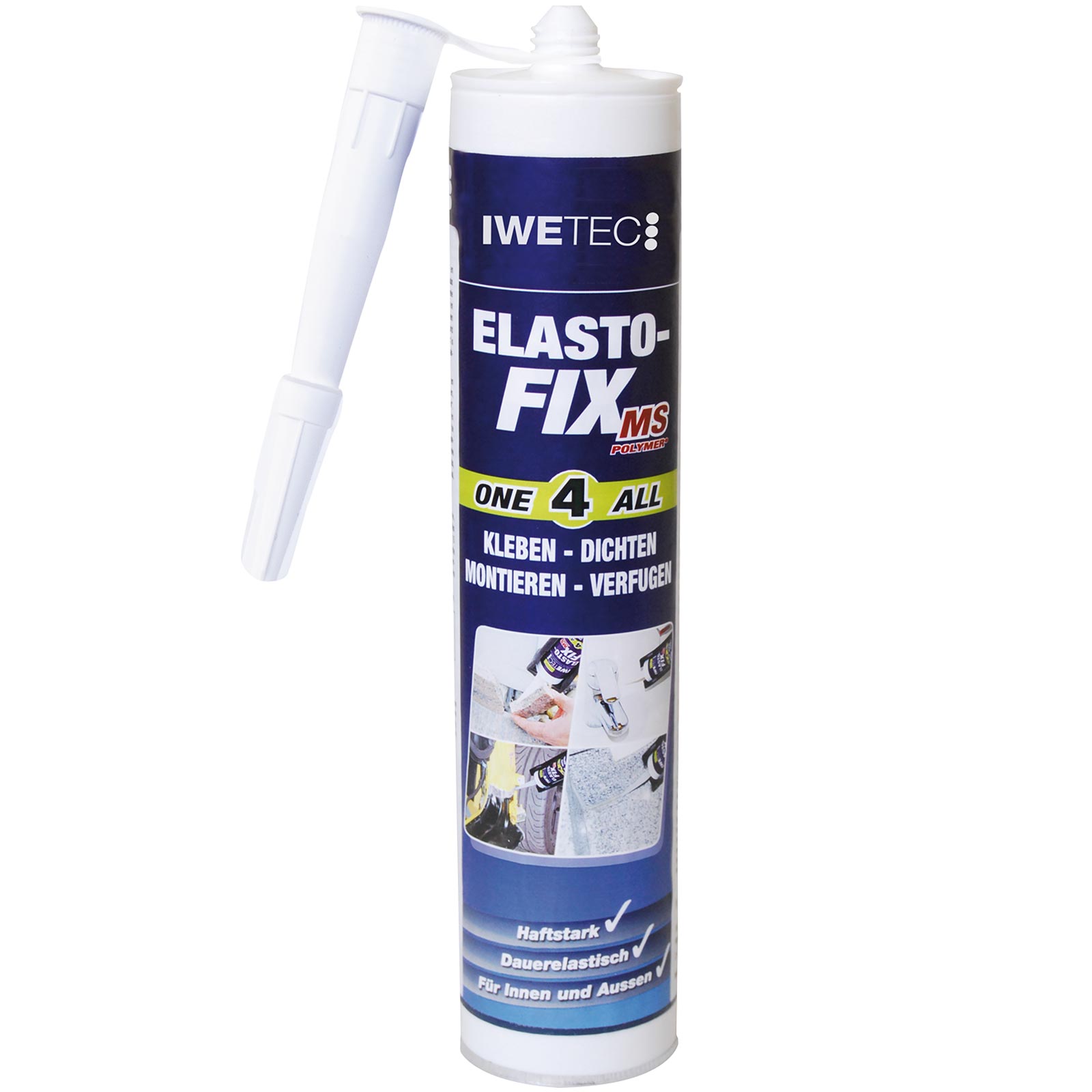 Bild von IWETEC Klebstoff Dichtstoff Elasto Fix MS Polymer Montagekleber Dichtmasse 290ml Farbe:weiß