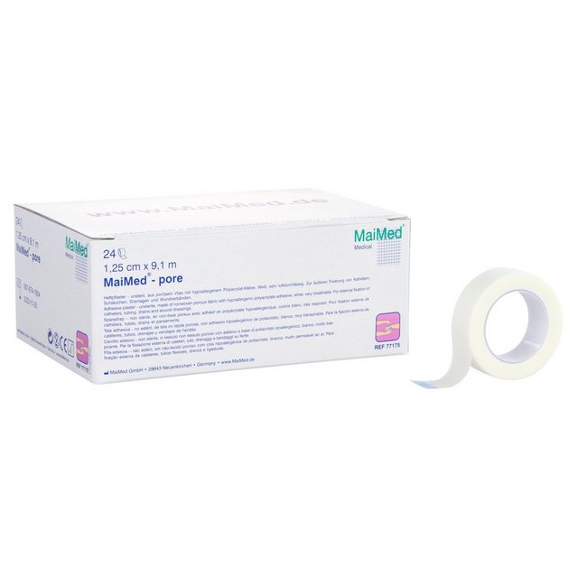 Bild von MaiMed Wundpflaster MaiMed® – pore Heftpflaster 1,25 cm x 9,1 m Packung zu 24 Rollen