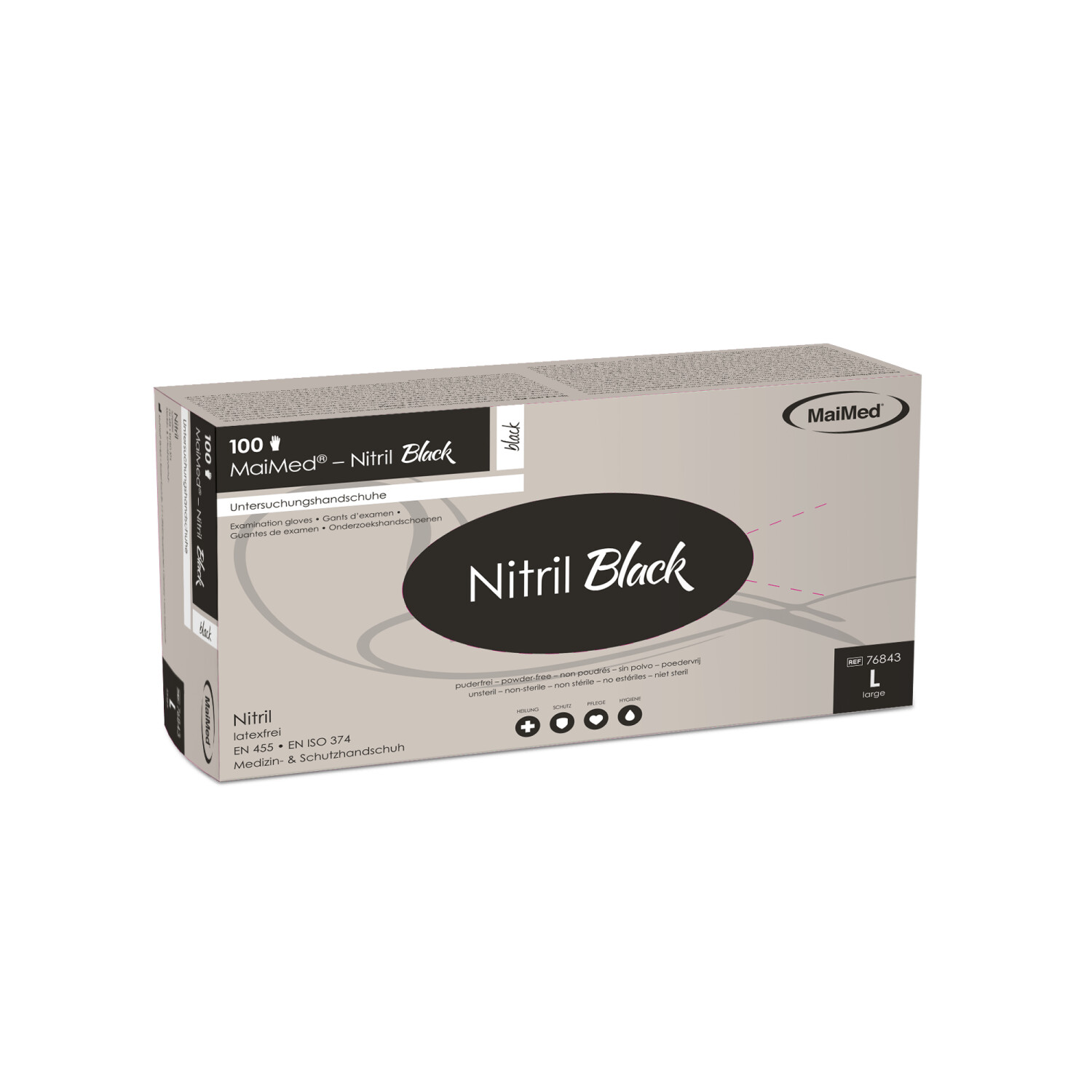 Bild von MaiMed Nitril Black puderfrei (100 Stk.)