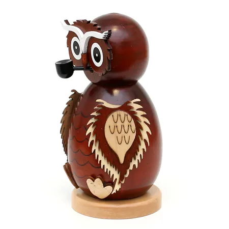 Bild von Sigro Holz Räucherfigur "Eule", natur/braun  8 x 8 x 15 cm, 2-fach sortiert