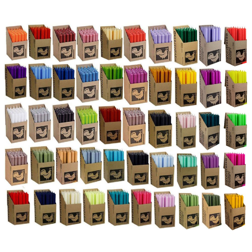 Bild von 25 Stabkerzen Set 250 x 22 mm Kerzenfarm Kerzen Candle Set - verschiedene Farben